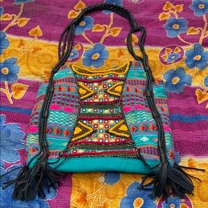 Big Buddha Boho beaded embroidered crochet bag
